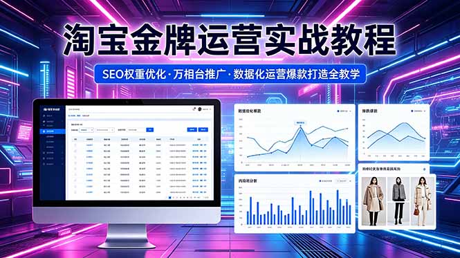 2026 淘宝金牌运营实战教程，SEO权重优化万相台推广，数据化运营爆款打造全教学-Ai创业网
