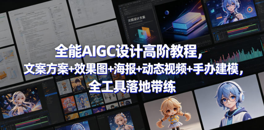 全能AIGC设计高阶教程，文案方案+效果图+海报+动态视频+手办建模，全工具落地带练-Ai创业网