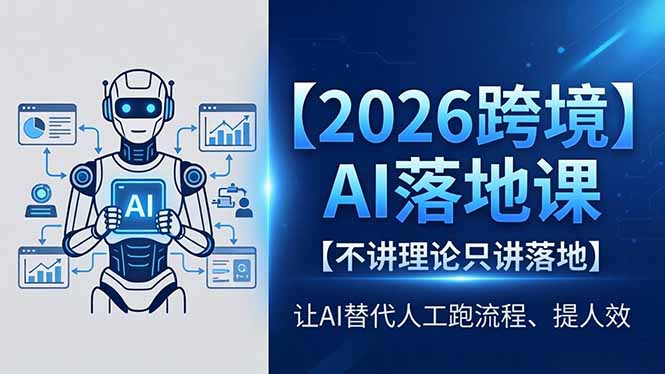 2026跨境AI落地课，不讲理论只讲落地，让AI替代人工跑流程、提人效-Ai创业网
