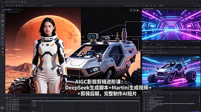 AIGC影视剪辑进阶课：DeepSeek生成脚本+Martini生成视频+剪辑后期，完整制作AI短片-Ai创业网