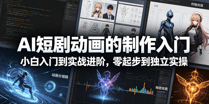 AI短剧动画的制作入门，小白入门到实战进阶，零起步到独立实操-Ai创业网