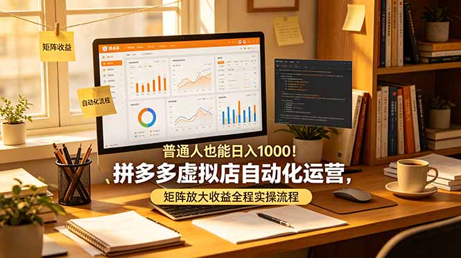 普通人也能日入 1000！拼多多虚拟店自动化运营，矩阵放大收益全程实操流程-Ai创业网