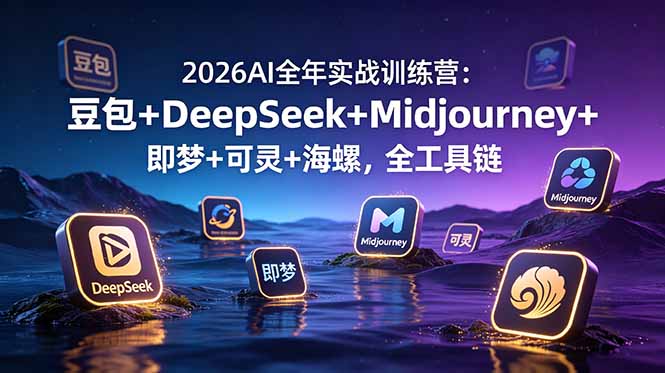 2026AI全年实战训练营：豆包+DeepSeek+Midjourney+即梦+可灵+海螺，全工具链-Ai创业网