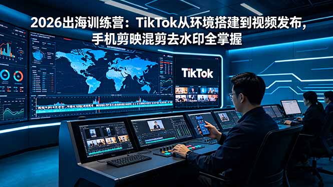 2026出海训练营：TikTok从环境搭建到视频发布，手机剪映混剪去水印全掌握-Ai创业网