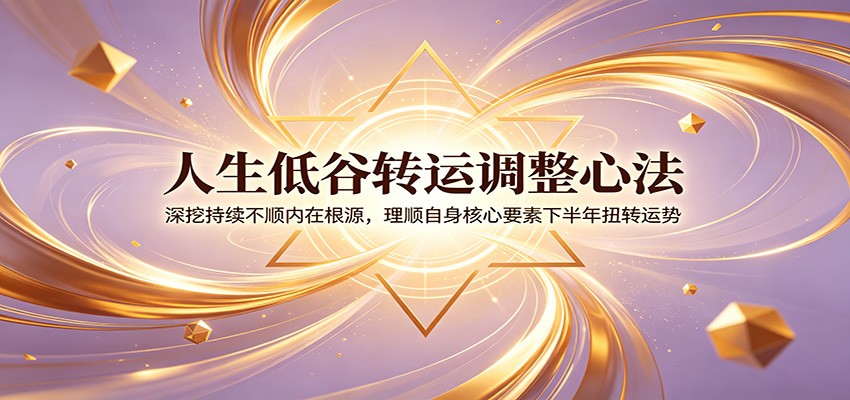 人生低谷转运调整心法：深挖持续不顺内在根源，理顺自身核心要素下半年扭转运势-Ai创业网