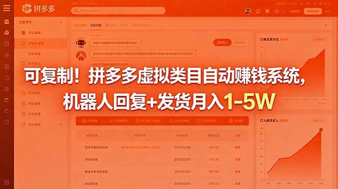 可复制！拼多多虚拟类目自动赚钱系统，机器人回复+发货月入 1-5W-Ai创业网