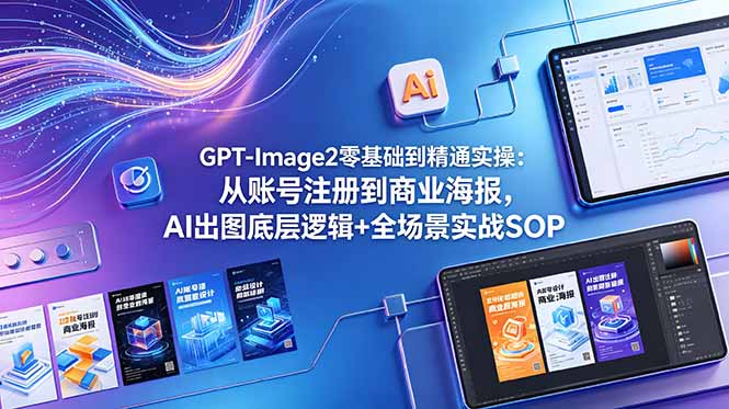 GPT-Image2零基础到精通实操：从账号注册到商业海报，AI出图底层逻辑+全场景实战SOP-Ai创业网