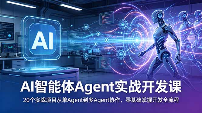 AI智能体Agent实战开发课：20个实战项目从单Agent到多Agent协作，零基础掌握开发全流程-Ai创业网
