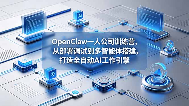OpenClaw 一人公司训练营，从部署调试到多智能体搭建，打造全自动 AI 工作引擎-Ai创业网