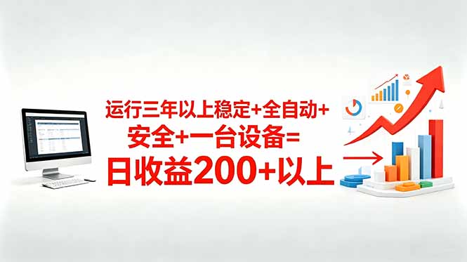 三年以上稳定+全自动+安全+一台设备=日收益200+-Ai创业网