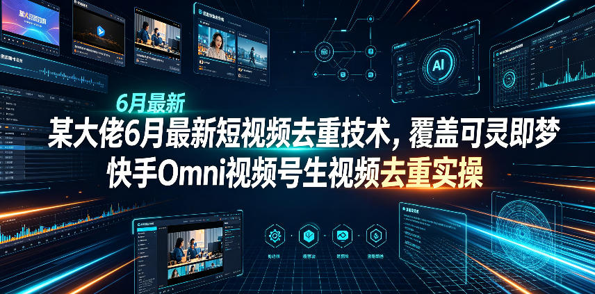 某大佬6月最新短视频去重技术，覆盖可灵即梦快手Omni视频号生视频去重实操-Ai创业网