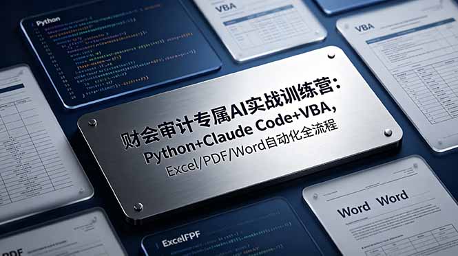 财会审计专属 AI实战训练营：Python+Claude Code+VBA，Excel/PDF/Word自动化全流程-Ai创业网