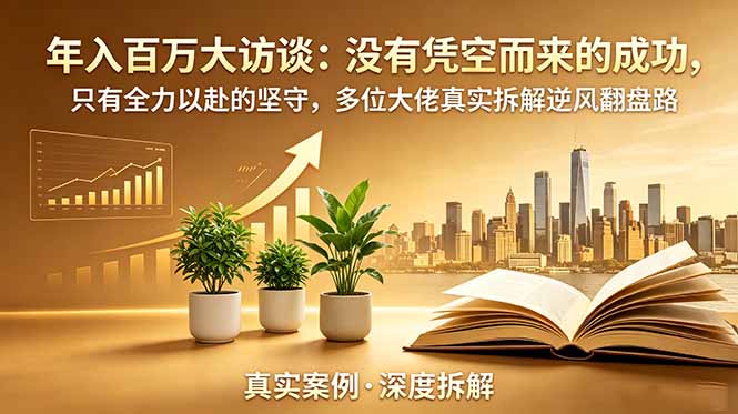 年入百万大访谈-更新：没有凭空而来的成功，只有全力以赴的坚守，多位大佬真实拆解逆风翻盘路-Ai创业网