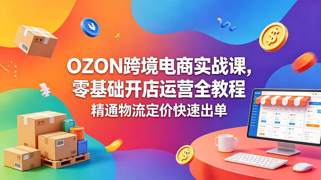 OZON 跨境电商实战课，零基础开店运营全教程，精通物流定价快速出单-Ai创业网