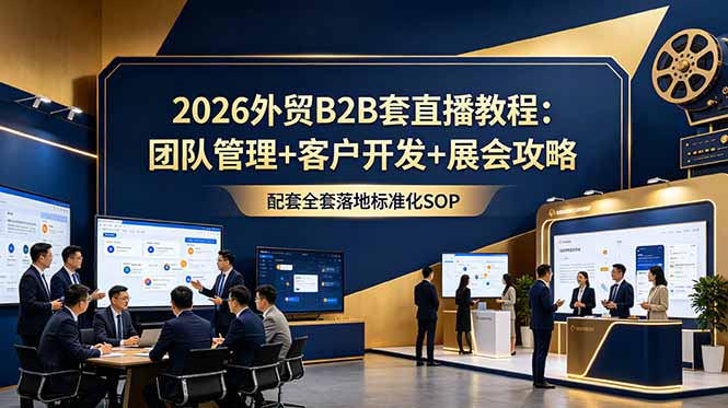 2026外贸B2B套直播教程：团队管理+客户开发+展会攻略，配套全套落地标准化SOP-Ai创业网