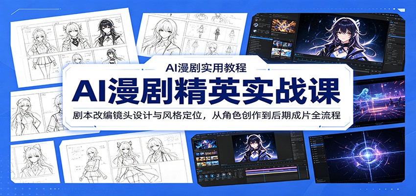 AI漫剧精英实战课:剧本改编镜头设计与风格定位,从角色创作到后期成片全流程-Ai创业网