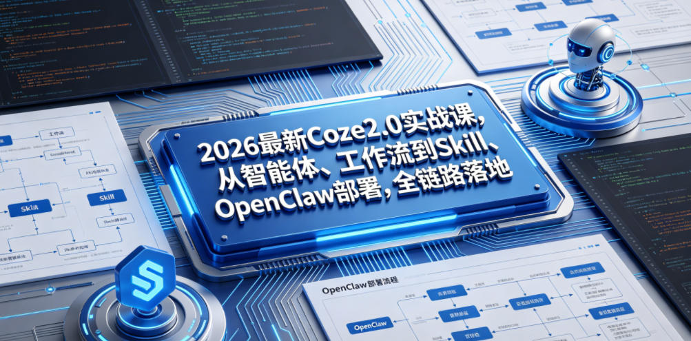 2026最新Coze2.0实战课，从智能体、工作流到Skill、OpenClaw部署，全链路落地-Ai创业网