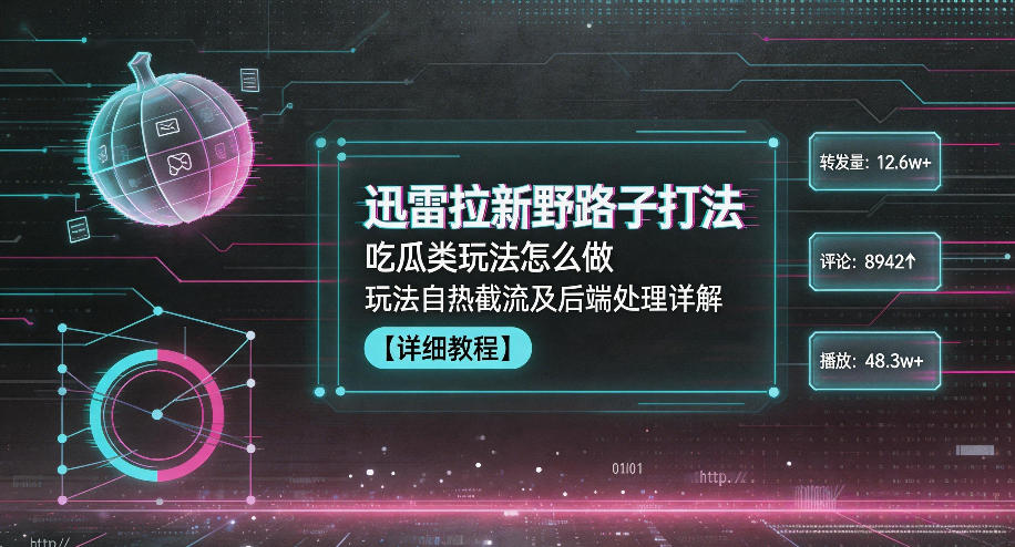 迅雷拉新野路子打法，吃瓜类玩法怎么做，玩法自热截流及后端处理详解-Ai创业网