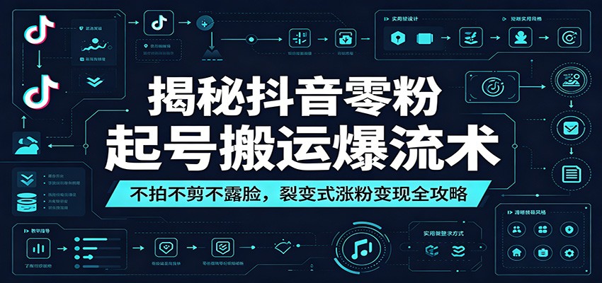 揭秘抖音零粉起号搬运爆流术：不拍不剪不露脸，裂变式涨粉变现全攻略-Ai创业网