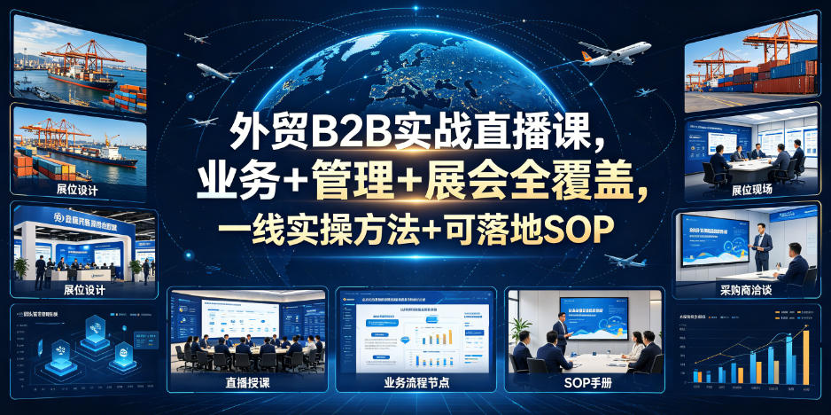 外贸B2B实战直播课，业务+管理+展会全覆盖，一线实操方法+可落地SOP-Ai创业网