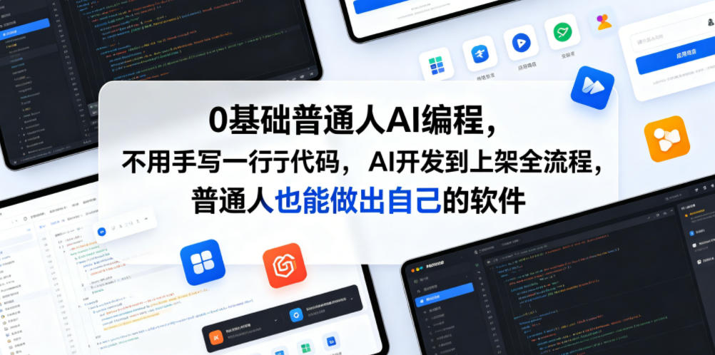 0基础普通人AI编程，不用手写一行代码，AI开发到上架全流程，普通人也能做出自己的软件-Ai创业网