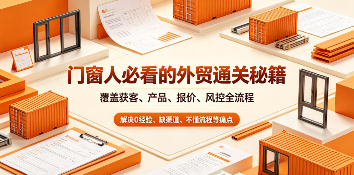 门窗人必看的外贸通关秘籍，块覆盖获客、产品、报价、风控全流程，解决0经验、缺渠道、不懂流程等痛点-Ai创业网