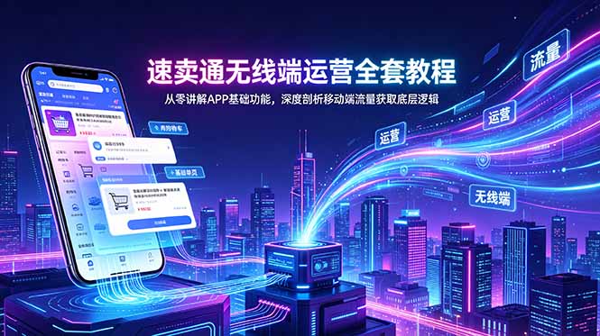 速卖通无线端运营全套教程，从零讲解APP基础功能，深度剖析移动端流量获取底层逻辑-Ai创业网