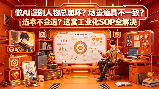 做AI漫剧人物总崩坏？场景道具不一致？选本不会选？这套工业化SOP全解决 (更新-Ai创业网