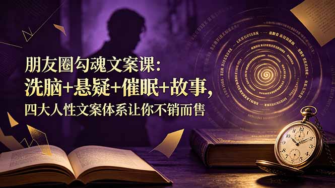 朋友圈勾魂文案课：洗脑+悬疑+催眠+故事，四大人性文案体系让你不销而售-Ai创业网