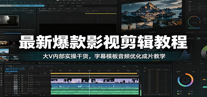 最新爆款影视剪辑教程：大V内部实操干货，字幕模板音频优化成片教学-Ai创业网