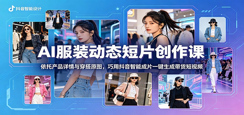 AI服装动态短片创作课：依托产品详情与穿搭原图，巧用抖音智能成片一键生成带货短视频-Ai创业网