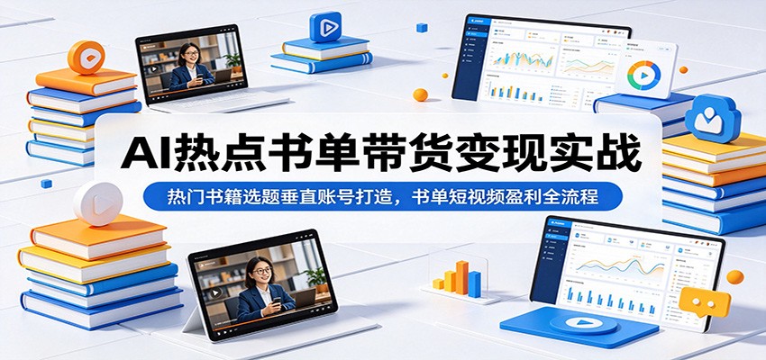 AI热点书单带货变现实战:热门书籍选题垂直账号打造,书单短视频盈利全流程-Ai创业网