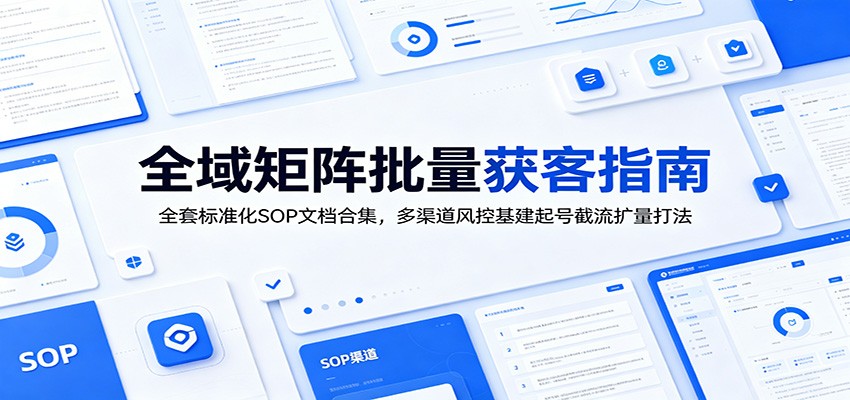 全域矩阵批量获客指南：全套标准化SOP文档合集，多渠道风控基建起号截流扩量打法-Ai创业网