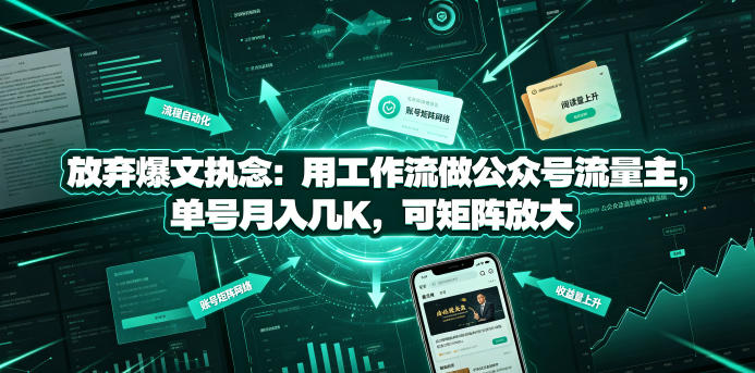 放弃爆文执念：用工作流做公众号流量主，单号月入几K，可矩阵放大-Ai创业网