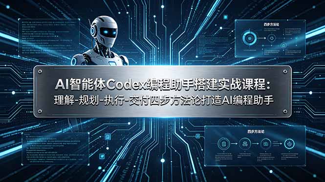AI智能体Codex编程助手搭建实战课程：理解-规划-执行-交付四步方法论打造AI编程助手-Ai创业网