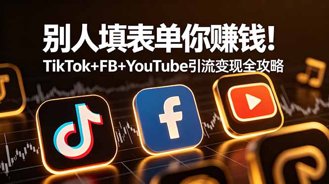 别人填表单你赚钱！TikTok+FB+YouTube 引流变现全攻略【原创双语字幕】-Ai创业网