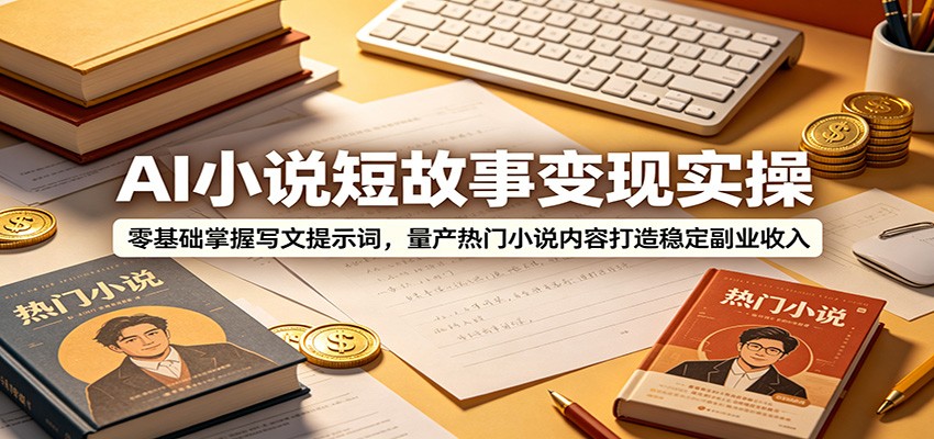 AI小说短故事变现实操：零基础掌握写文提示词，量产热门小说内容打造稳定副业收入-Ai创业网