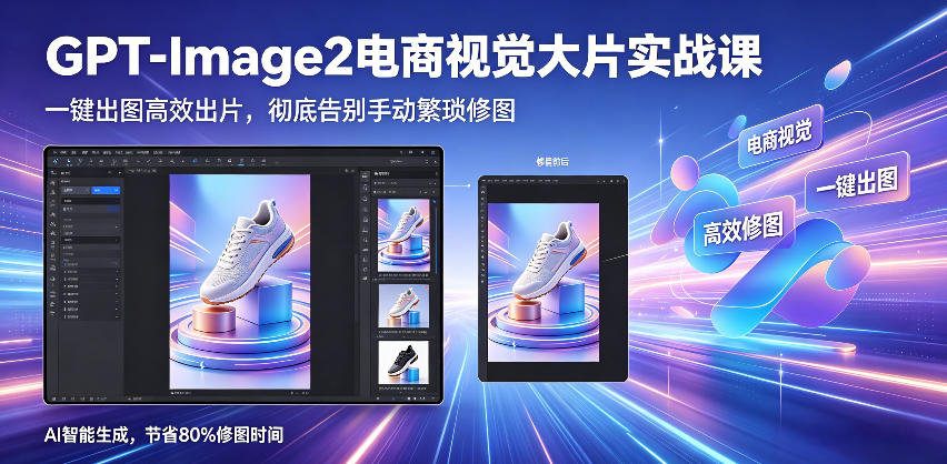 GPT-Image2电商视觉大片实战课，一键出图高效出片，彻底告别手动繁琐修图(更新)-Ai创业网