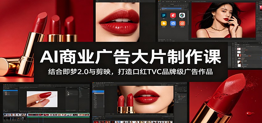 AI商业广告大片制作课：结合即梦2.0与剪映，打造口红TVC品牌级广告作品-Ai创业网