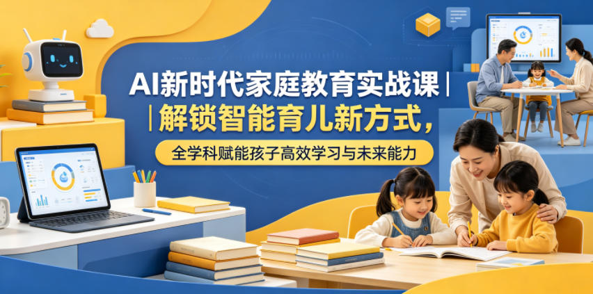 AI新时代家庭教育实战课｜解锁智能育儿新方式，全学科赋能孩子高效学习与未来能力-Ai创业网