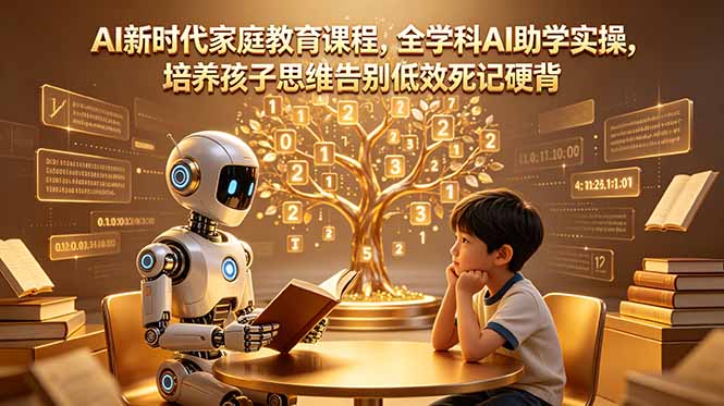 AI新时代家庭教育课程，全学科AI助学实操，培养孩子思维告别低效死记硬背-Ai创业网