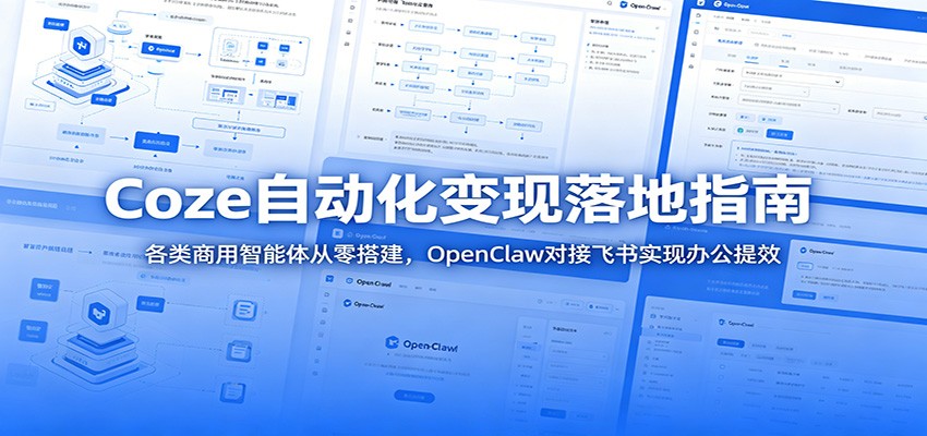 Coze自动化变现落地指南：各类商用智能体从零搭建，OpenClaw对接飞书实现办公提效-Ai创业网