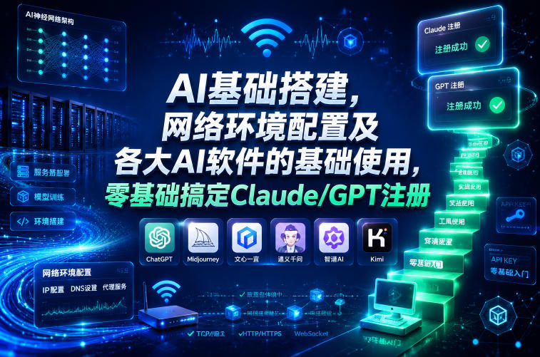 AI基础搭建，网络环境配置及各大AI软件的基础使用，零基础搞定Claude/GPT注册-Ai创业网