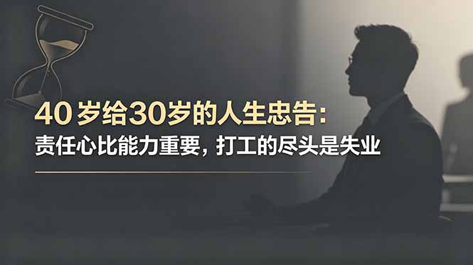付费文章：40岁给30岁的人生忠告：责任心比能力重要，打工的尽头是失业-Ai创业网