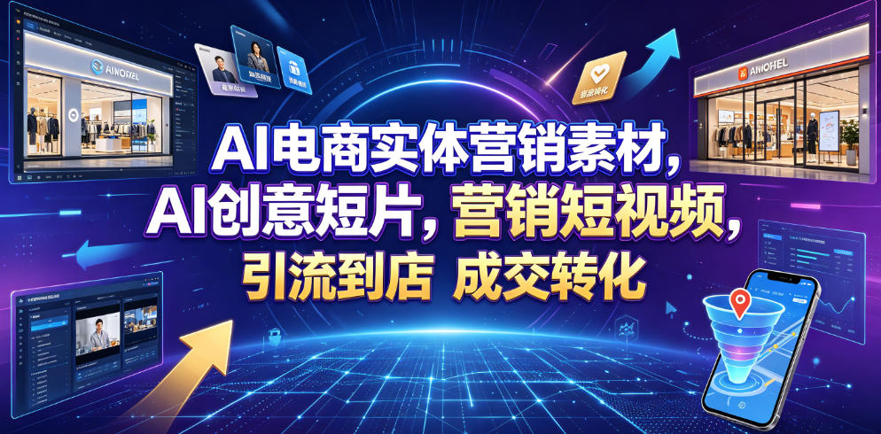 AI电商实体营销素材，AI创意短片，高效打造营销短视频，轻松引流到店，稳定提升门店客流与成交转化-Ai创业网