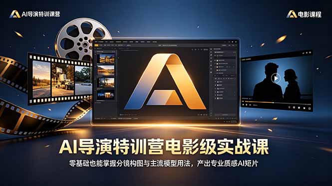 AI导演特训营电影级实战课，零基础也能掌握分镜构图与主流模型用法，产出专业质感AI短片-Ai创业网