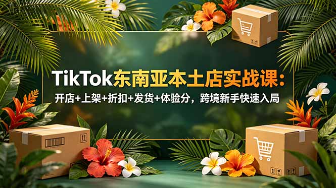 TikTok东南亚本土店实战课：开店+上架+折扣+发货+体验分，跨境新手快速入局-Ai创业网