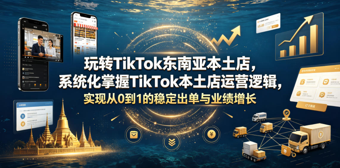 玩转TikTok东南亚本土店，系统化掌握TikTok本土店运营逻辑，实现从0到1的稳定出单与业绩增长-Ai创业网