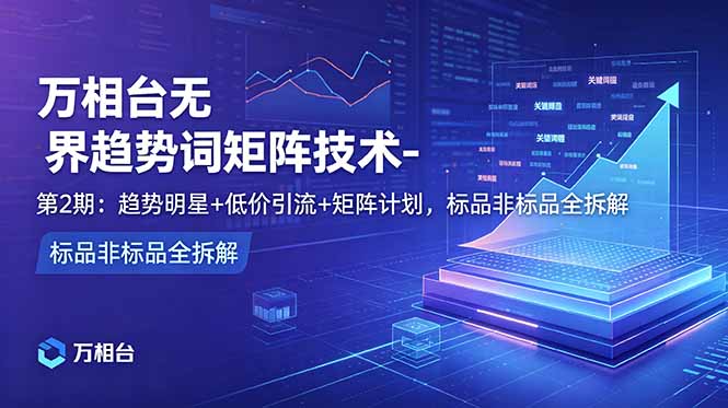 万相台无界趋势词矩阵技术-第2期：趋势明星+低价引流+矩阵计划，标品非标品全拆解-Ai创业网