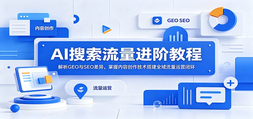 AI搜索流量进阶教程：解析GEO与SEO差异，掌握内容创作技术搭建全域流量运营闭环-Ai创业网
